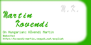 martin kovendi business card